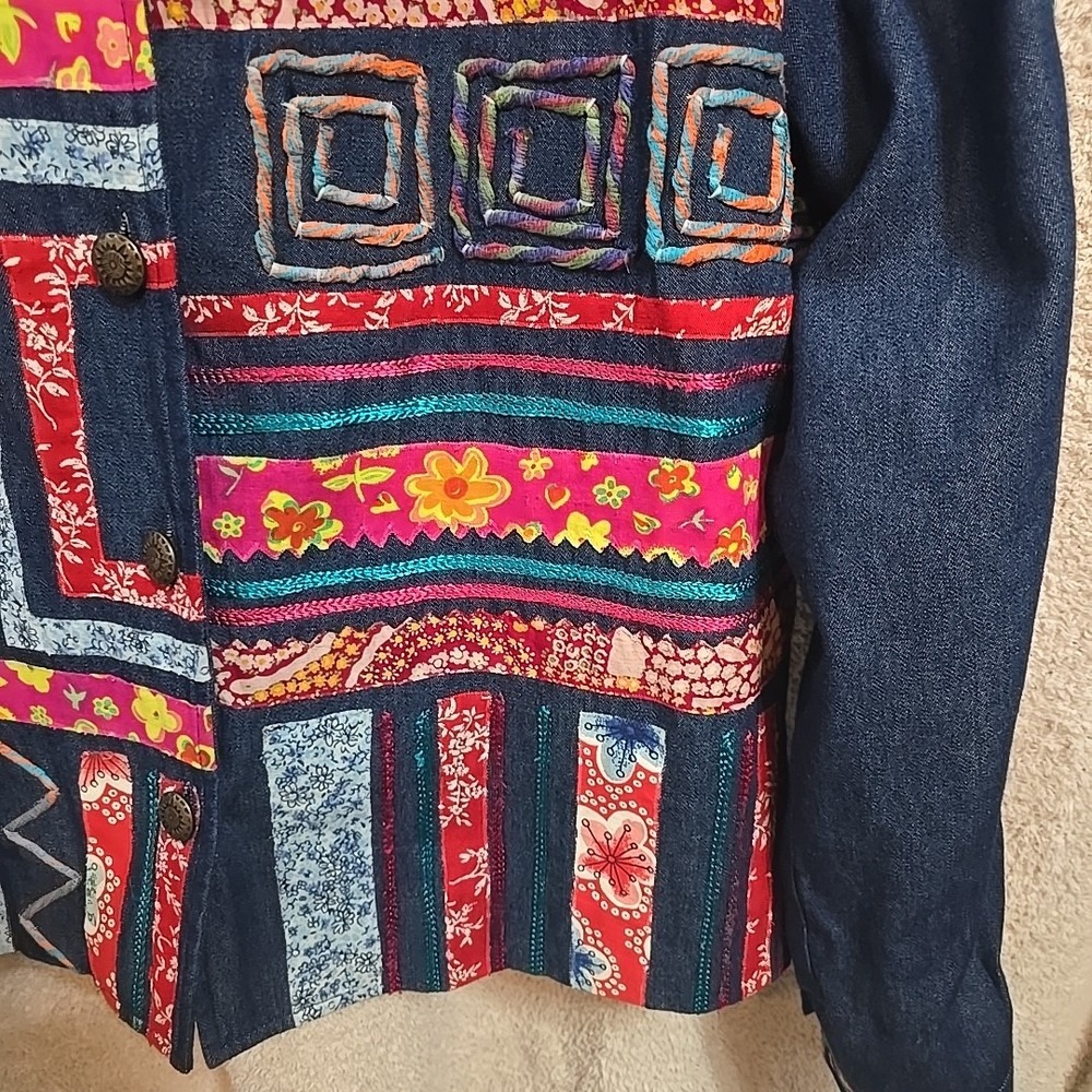 Madison Studio Button-Up Blazer Jacket Striped Fa… - image 3